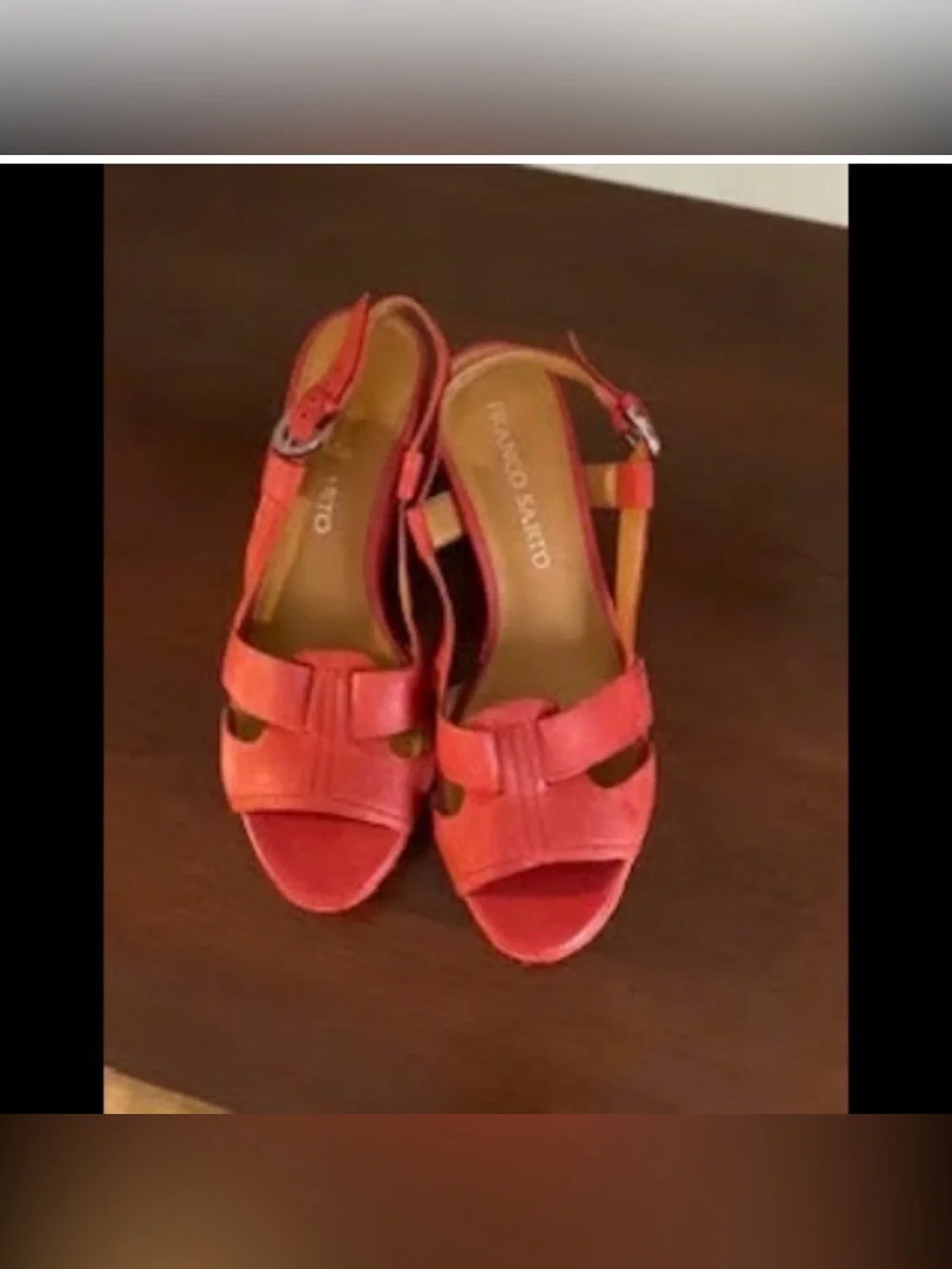 Franco Sarto Red Leather Espadrille Sandals | Size 7 1/2